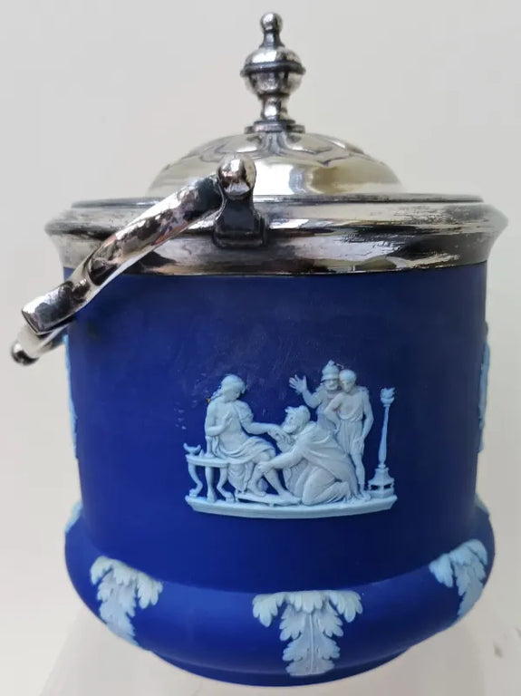 Antique English Wedgwood Jasperware Biscuit Barrel