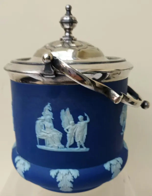 Antique English Wedgwood Jasperware Biscuit Barrel