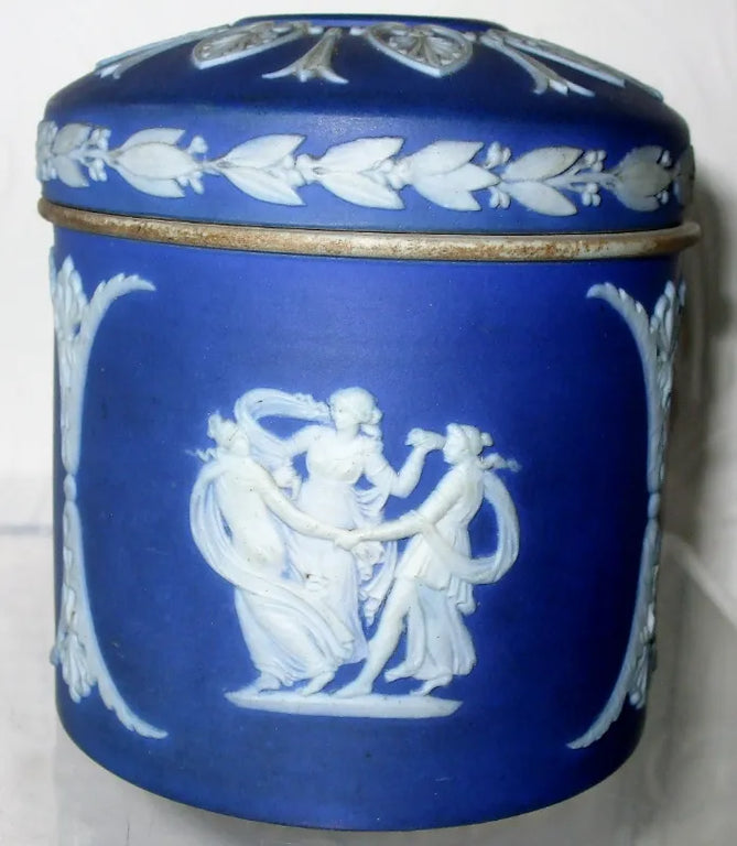 Antique Victorian Wedgwood Jasper Ware Hair Tidy