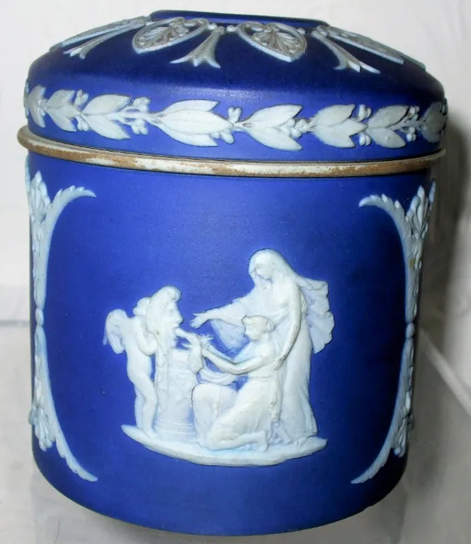 Antique Victorian Wedgwood Jasper Ware Hair Tidy