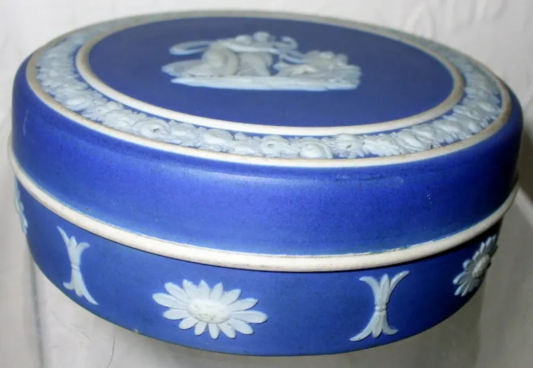 Antique Wedgwood Jasper Ware Powder Pot