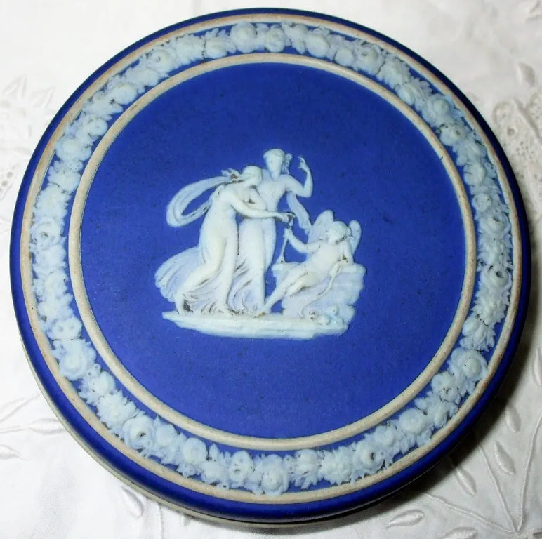 Antique Wedgwood Jasper Ware Powder Pot