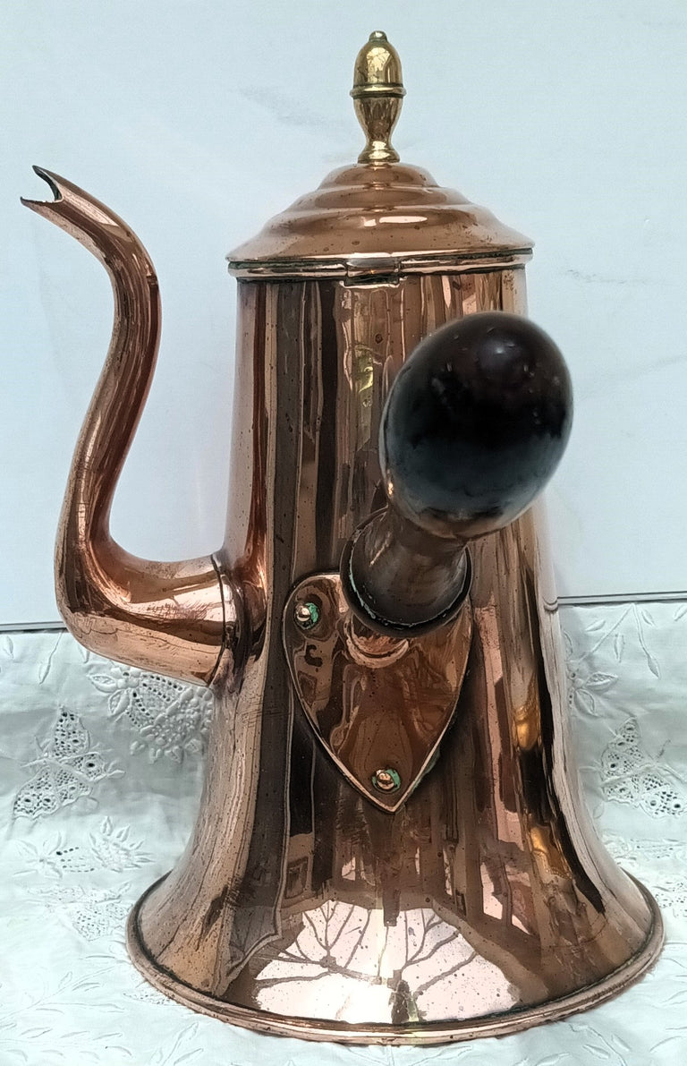 Antique English Georgian Copper Coffee Pot ~ William Soutter & Sons