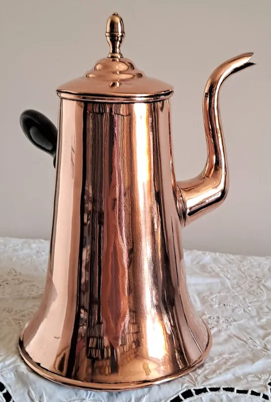 Antique English Georgian Copper Coffee Pot ~ William Soutter & Sons