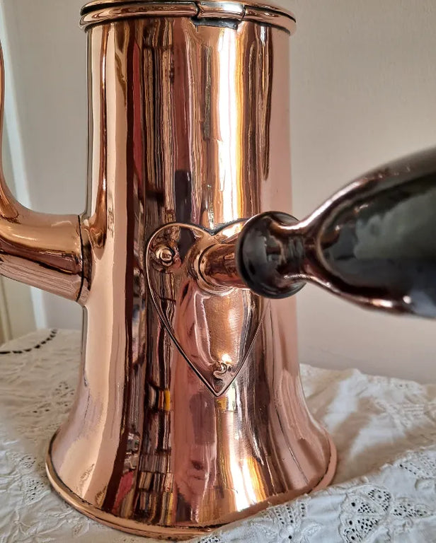 Antique English Georgian Copper Coffee Pot ~ William Soutter & Sons
