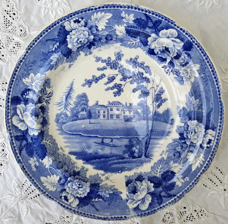 Antique Georgian Blue & White Transfer 