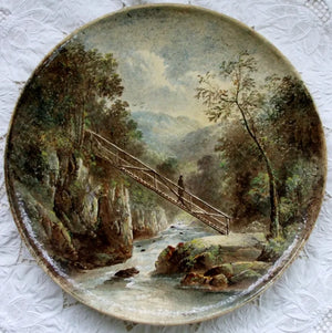 Antique Victorian Copeland Charger "On the Llugwy, N. Wales"  William Yale