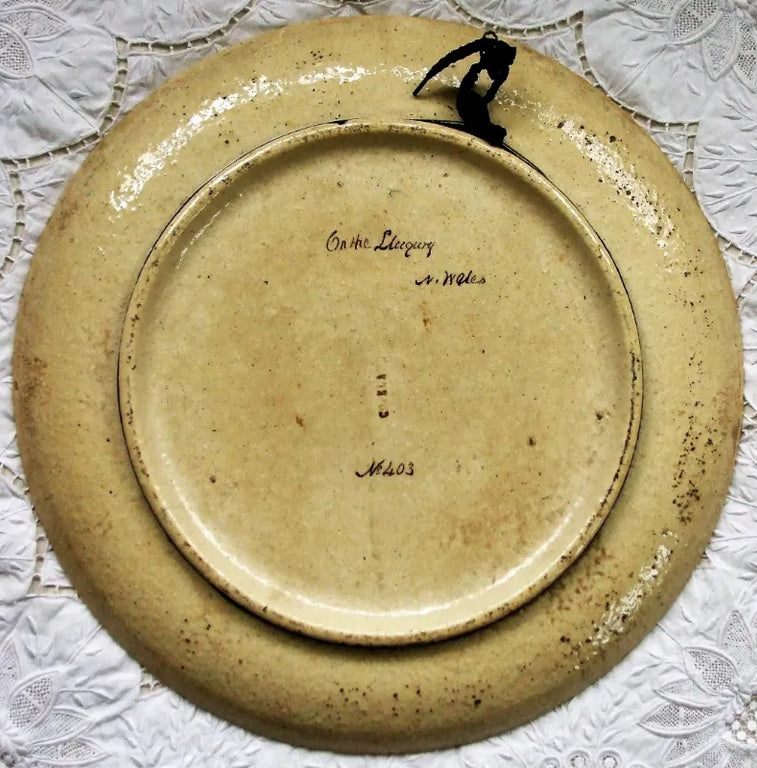 Antique English  Victorian Copeland Pottery Plaque ~ 