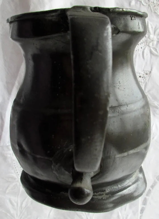 Georgian Pewter Half Pint Baluster Measure ~ Yates & Birch
