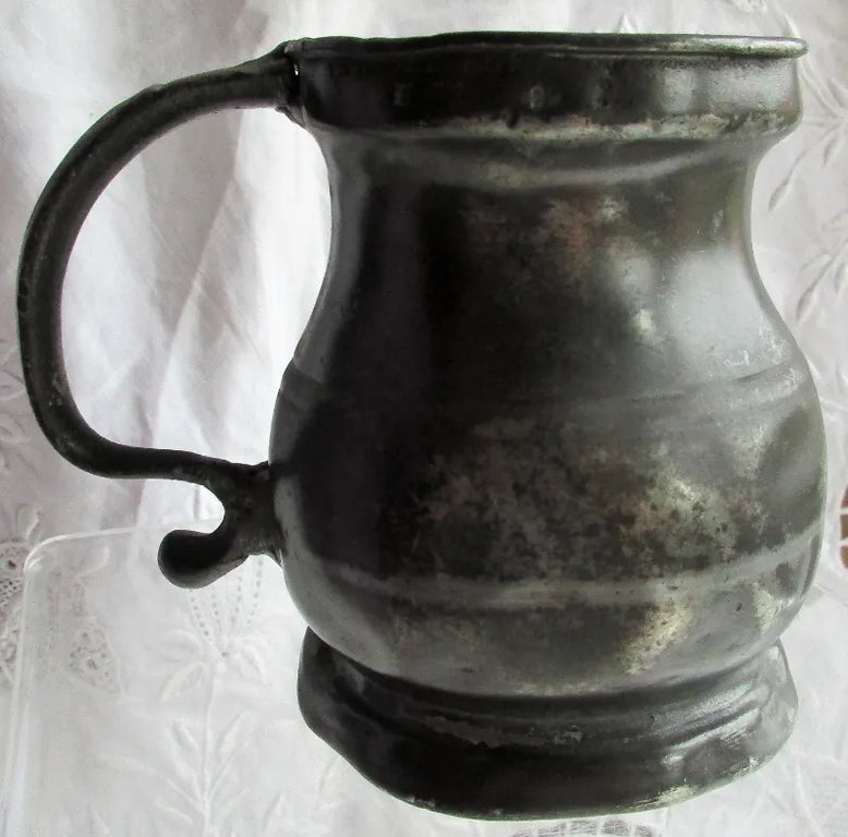 Georgian Pewter Half Pint Baluster Measure ~ Yates & Birch