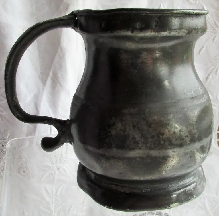 Georgian Pewter Half Pint Baluster Measure ~ Yates & Birch