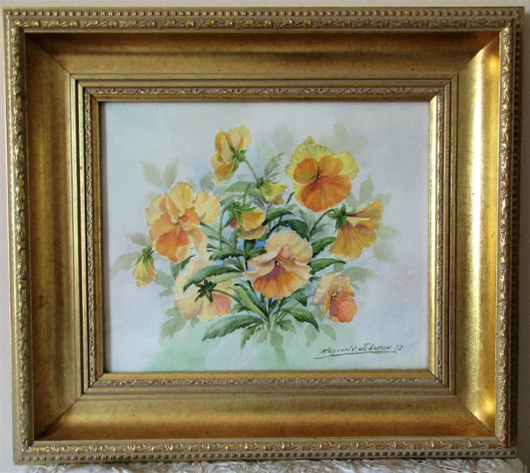Yellow Pansies ~ Watercolour ~ Reg Johnson ~ c. 1992