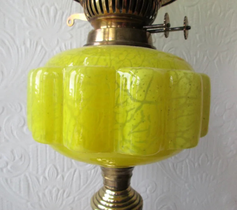 Antique English Victorian Brass Oil Lamp