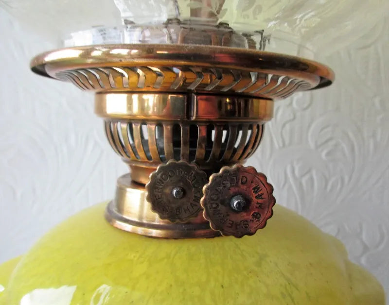 Antique English Victorian Brass Oil Lamp
