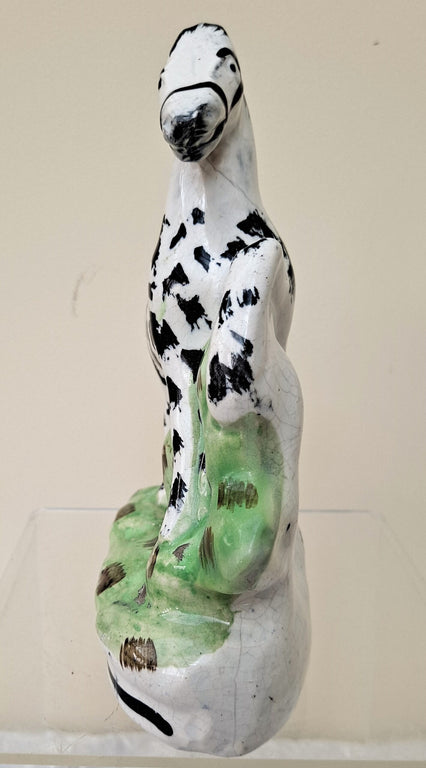 Antique Victorian Staffordshire Prancing Zebra