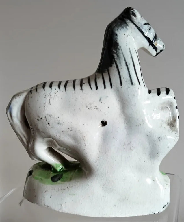 Antique Victorian Staffordshire Prancing Zebra