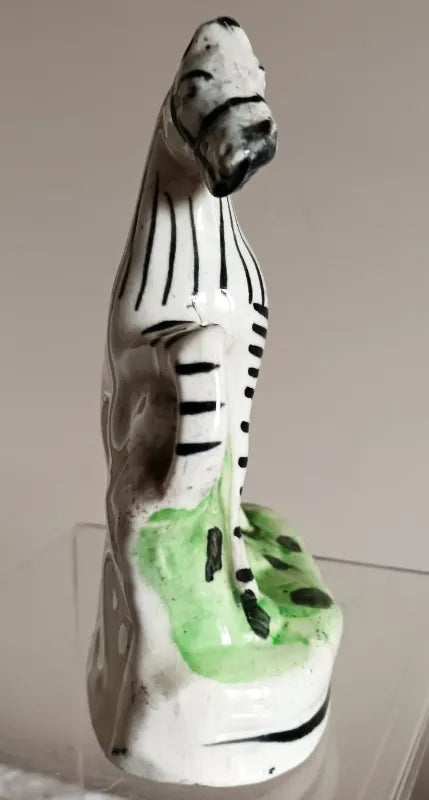 Antique Victorian Staffordshire Prancing Zebra