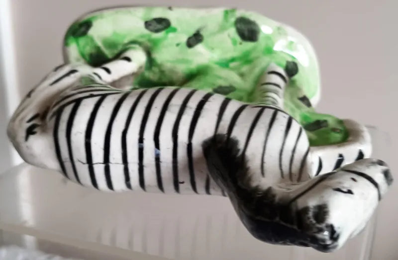 Antique Victorian Staffordshire Prancing Zebra
