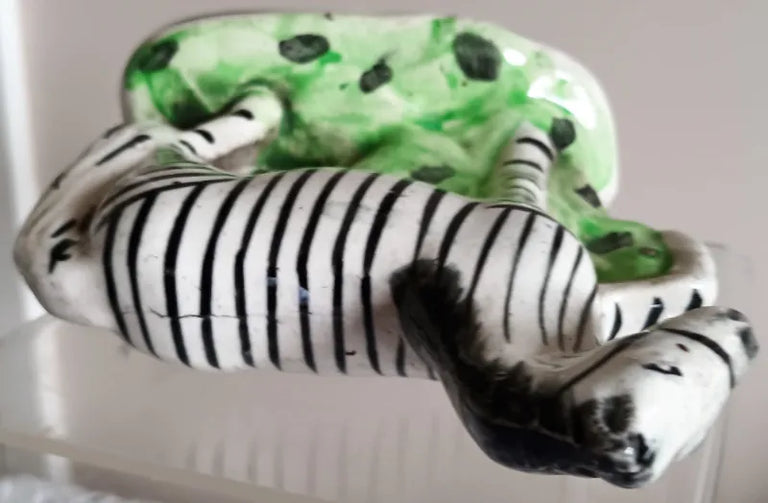 Antique Victorian Staffordshire Prancing Zebra